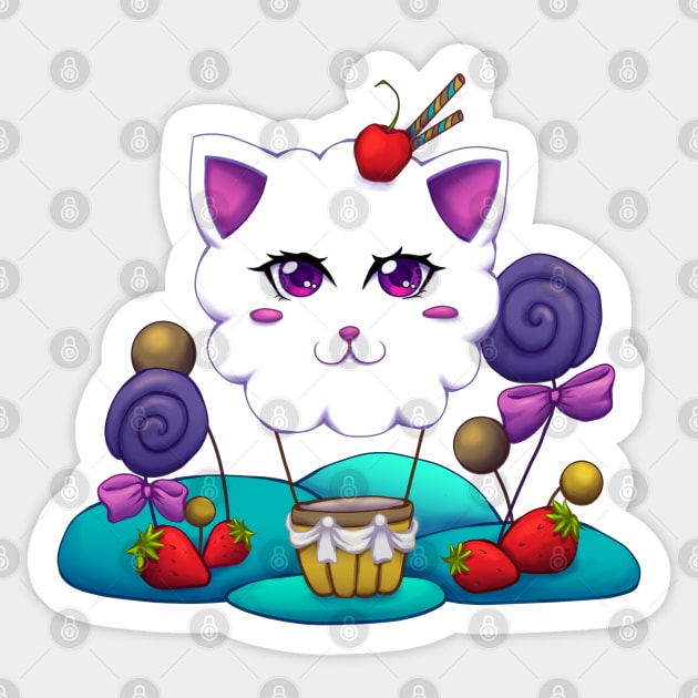 Cotton Candy Cat Air Balloon Sticker by Wintre2